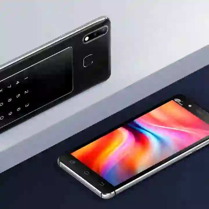 PAX M80 payment detail flat lay and on its side.